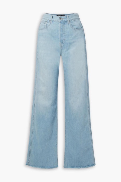 Taylor frayed high-rise wide-leg jeans