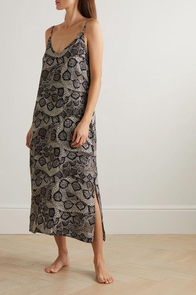 Printed linen nightdress