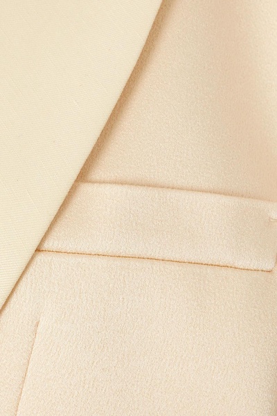 Novalis double-breasted twill-trimmed satin-crepe blazer