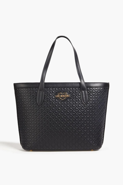 Embossed faux leather tote