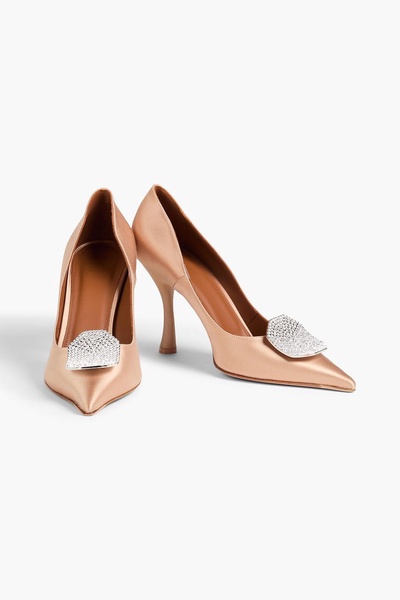 Vonn 90 crystal-embellished satin pumps