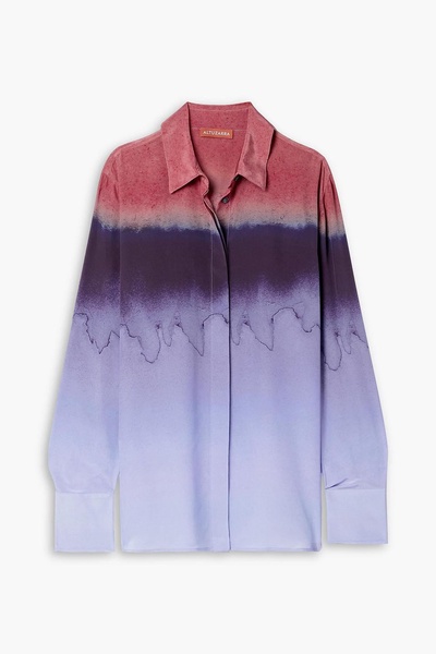 Chika gradient silk crepe de chine shirt