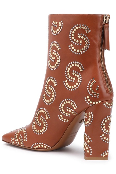 Studded leather ankle boots