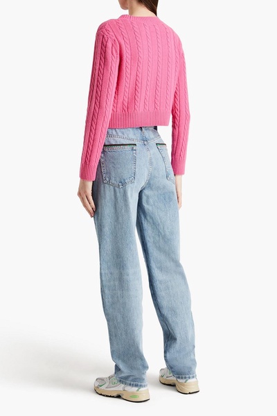 + Julia Sarr-Jamois crochet-trimmed distressed high-rise boyfriend jeans