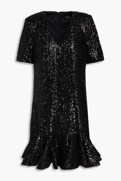 Sequin-embellished lamé mini dress