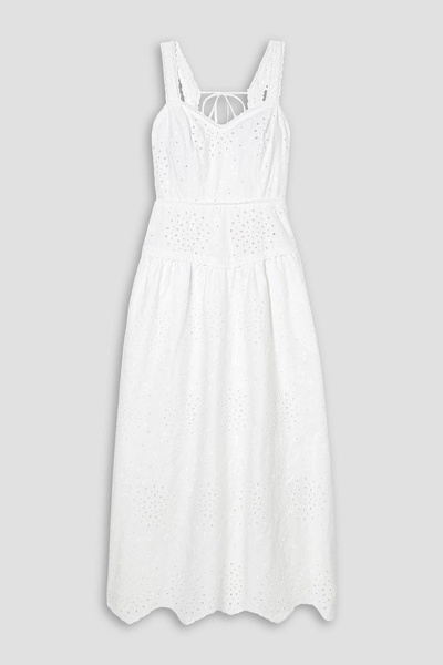 Dania open-back broderie anglaise cotton-blend midi dress