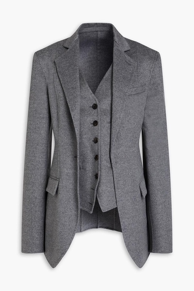 Layered wool and cashmere-blend felt blazer