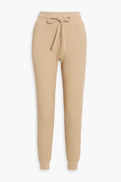 Ribbed-paneled cotton-blend track pants