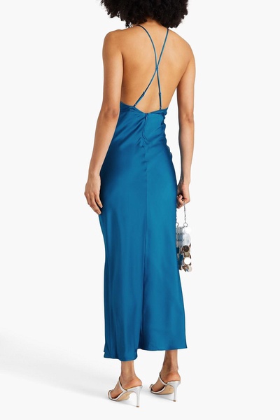 Giana ruffled satin-crepe gown