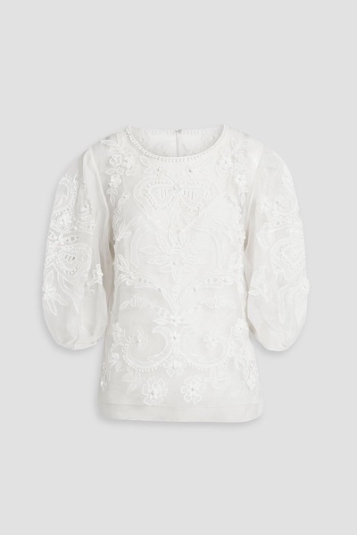 Broderie anglaise silk blouse