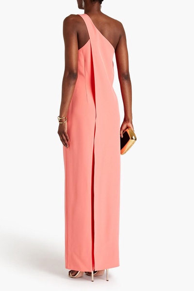 Juli one-shoulder layered crepe wide-leg jumpsuit