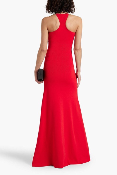 Cutout crepe gown