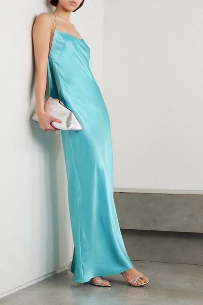 Floss open-back silk-satin maxi dress