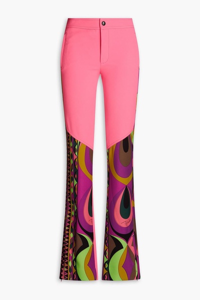 Printed crepe bootcut pants