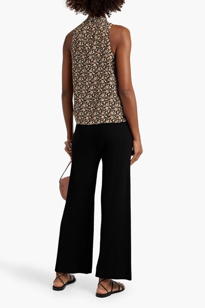 Maraloma twist-front floral-print silk top