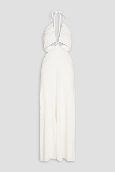 Cutout stretch-jersey halterneck maxi dress