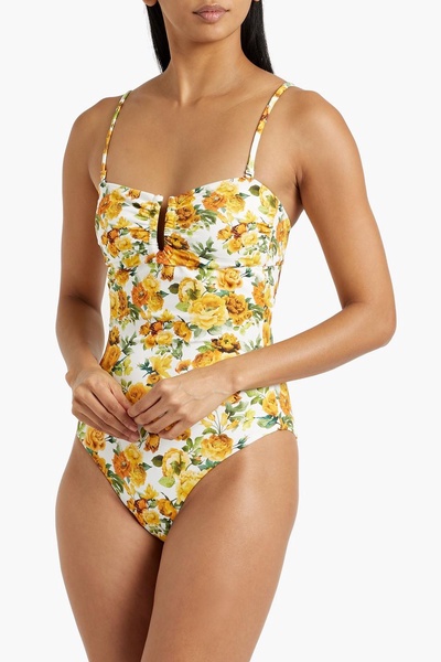 Pauline cutout floral-print swimsuit