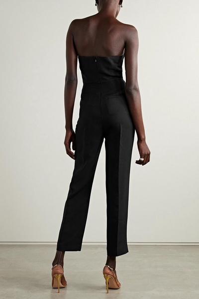 Strapless wool and silk-blend cady jumpsuit