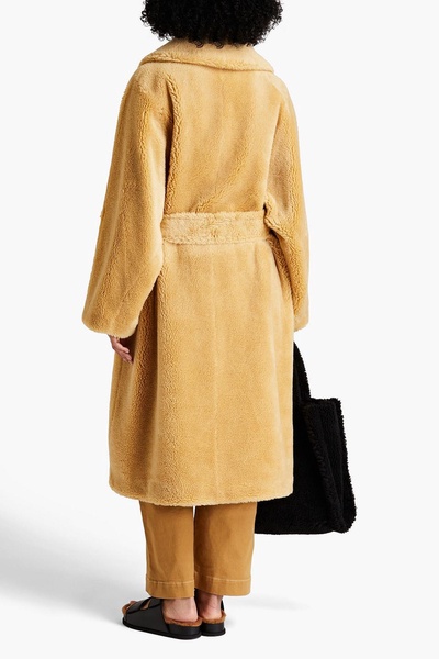 Zoey belted faux shearling coat