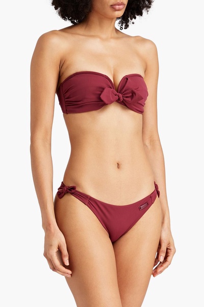 Bow-detailed bandeau bikini top