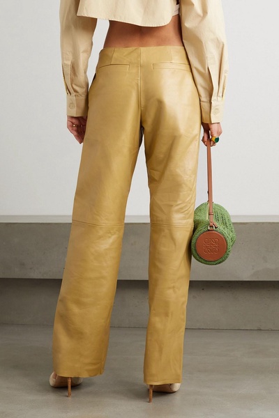 Redux leather straight-leg pants