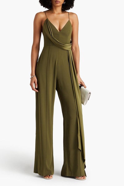 Harlow draped satin-crepe wide-leg jumpsuit