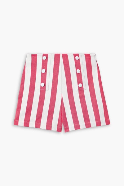 Ariella striped cotton-twill shorts