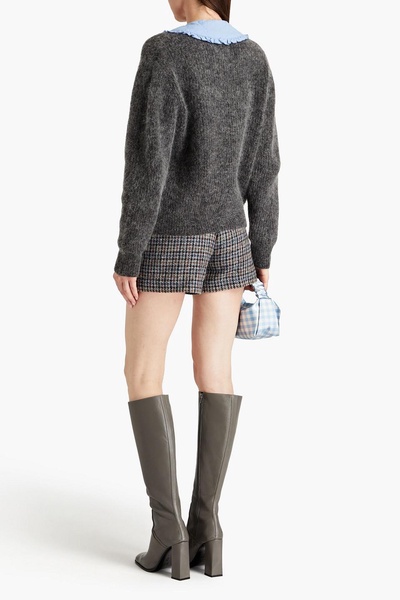 Houndstooth tweed shorts