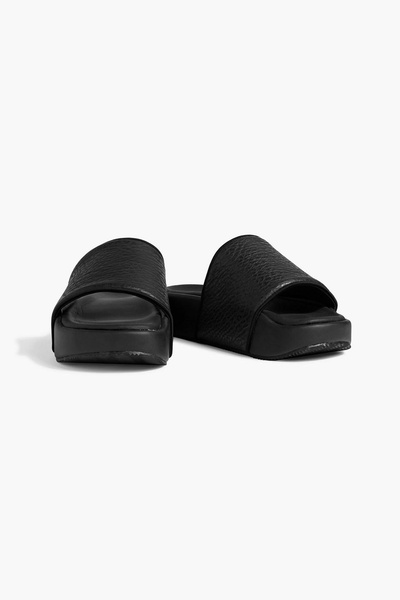 Pebbled-leather slides