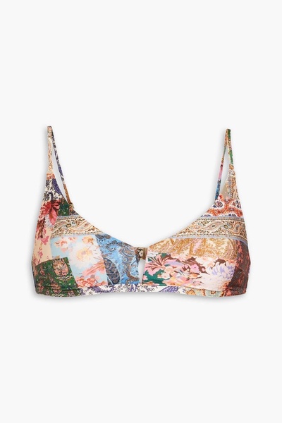 Paisley-print bikini top