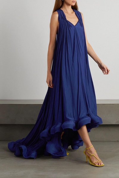 Ruffled chiffon gown