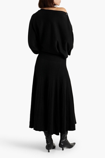 Dissect ribbed-knit midi dress