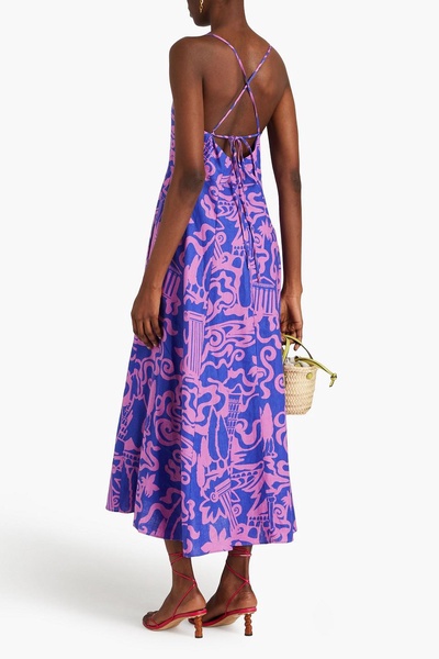 Verona printed hemp midi dress