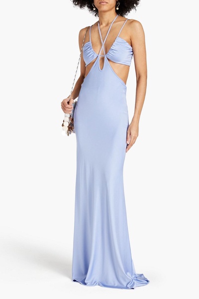 Genesis cutout stretch-satin jersey gown