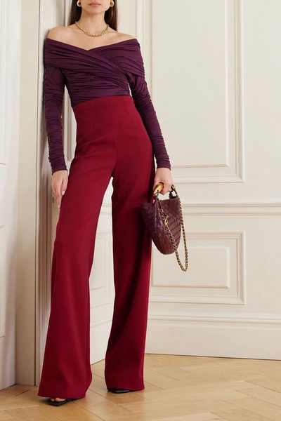 Crepe wide-leg pants