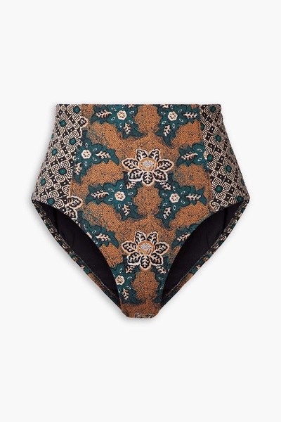 Zahara printed high-rise bikini briefs