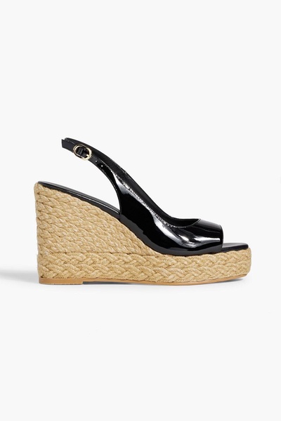 Island patent-leather slingback espadrille wedge sandals