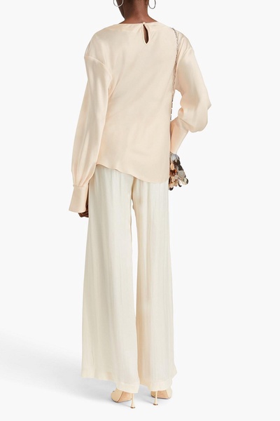 Raffaella cutout draped satin-crepe blouse