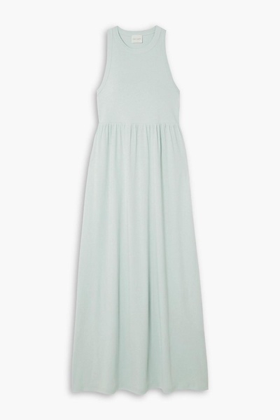 Gathered cotton-jersey maxi dress