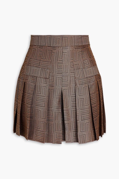 Layered pleated jacquard shorts