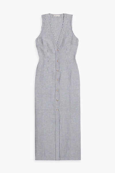 Striped linen and Lyocell-blend maxi dress