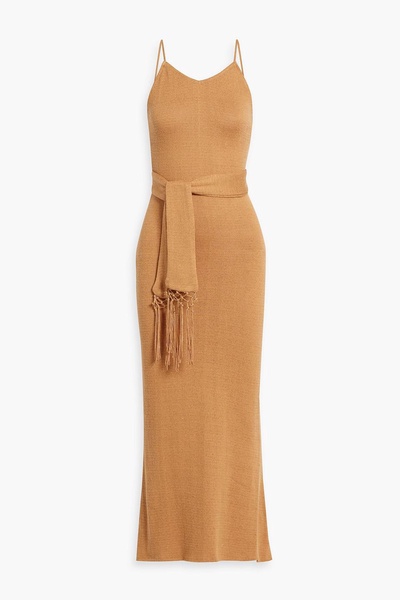 Ara open-back cotton and silk-blend midi dress