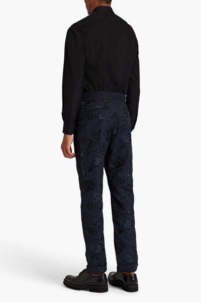 Samuel embroidered cotton-twill pants