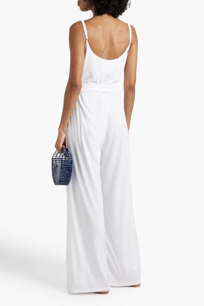 Dru wrap-effect stretch-crepe wide-leg jumpsuit