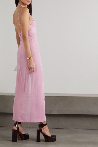 Cutout cotton-voile maxi dress