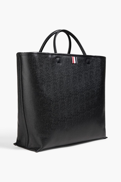 Felt-trimmed pebbled-leather tote