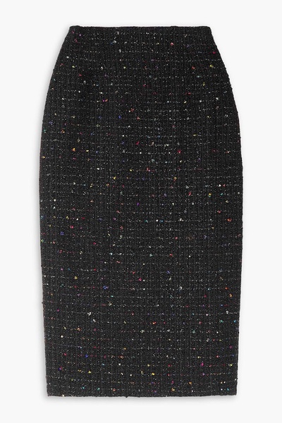 Sequined metallic bouclé midi skirt