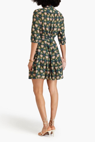 Tyra printed silk crepe de chine mini dress