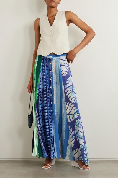 Printed silk maxi skirt