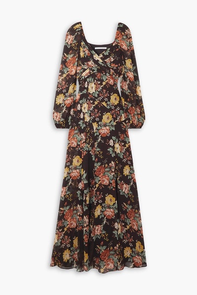 Avani wrap-effect floral-print silk-chiffon maxi dress